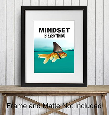 Motivational Wall Art Posters for Home, Office - Mindset is Everything - LARGE 11X14 - Inspirational Gifts for Men, Students - Entrepreneur Wall Art Decor - Uplifting Self-Improvement Positive Quotes - size: 11"L x 14"W, style: Unframed