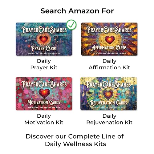 Portable Wellness and Sanctuary Kit with 50 Assorted Daily Prayer Cards for Women and Men - Spiritual Wellness and Meaningful Prayers. Daily Prayers for Wellness - style: Prayers Kit - 50 Prayer Cards