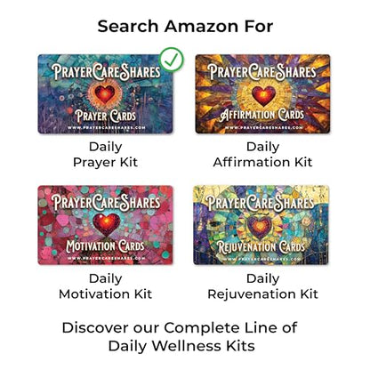 Portable Wellness and Sanctuary Kit with 50 Assorted Daily Prayer Cards for Women and Men - Spiritual Wellness and Meaningful Prayers. Daily Prayers for Wellness - style: Prayers Kit - 50 Prayer Cards