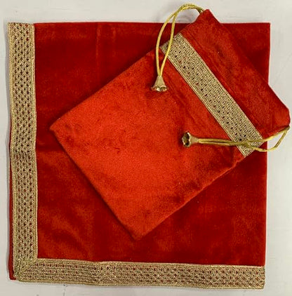 SMMS Spiritual Velvet Table Cloth Altar Tarot Spread (Red, Medium- 61cm*61cm/ 24inch*24inch) - color: Red, size: Medium- 61cm*61cm/ 24inch*24inch