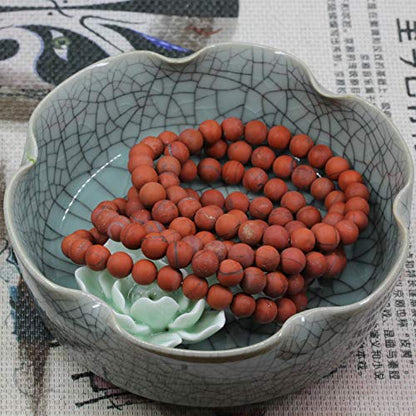 Amandastone Natural Gemstone 8mm Round Beads Stretch Bracelet 7 Inch - color: Matt Red Jasper