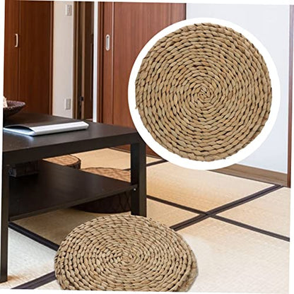 STOBAZA Hand Woven Round Meditation Cushion Thick Sitting Pad for Yoga and Relaxation Smooth Floor Pillow for Home Office and Rest Areas