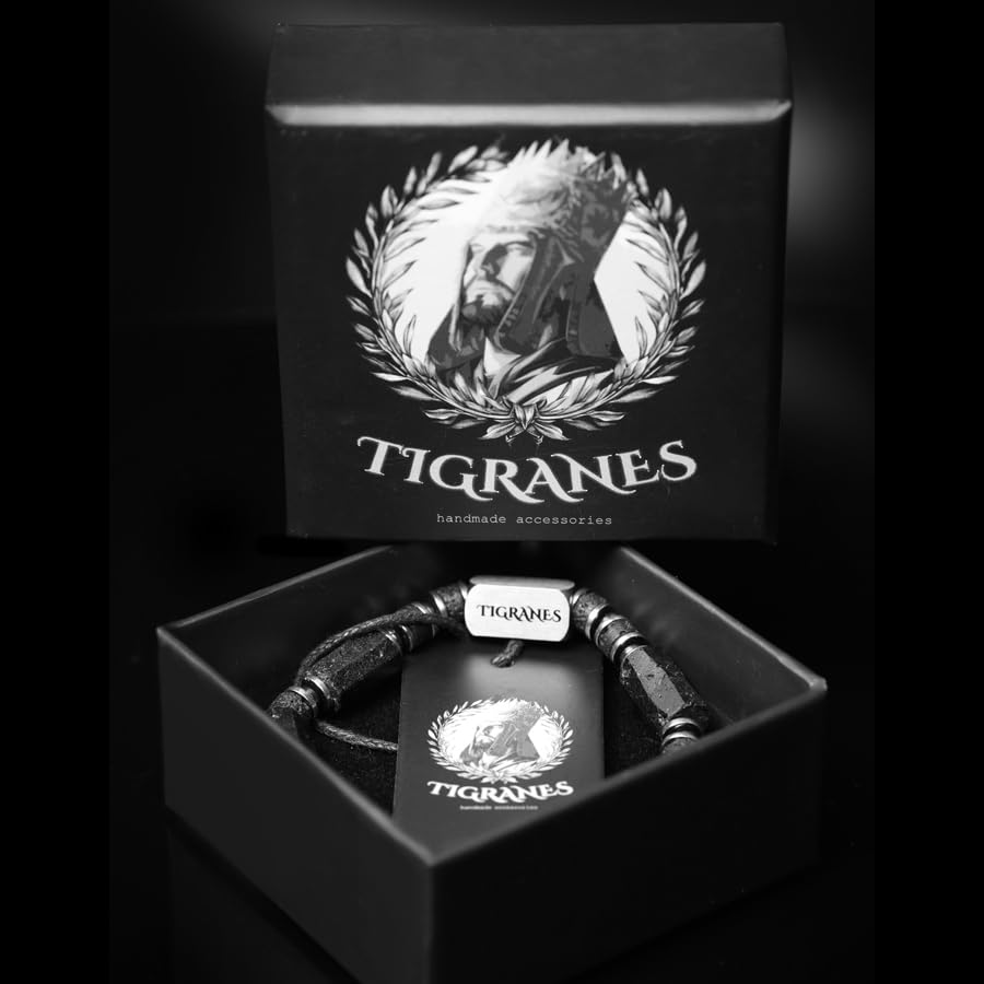 Tigranes Premium Natural Stone Bracelet Collection – Handmade Gemstone Jewelry in Luxury Branded Gift Box - style: Black Tourmaline