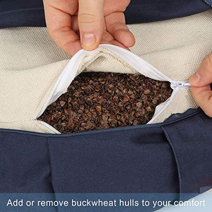 Meditation Cushion Round Cotton and Buckwheat Stuffing Size36*17cm