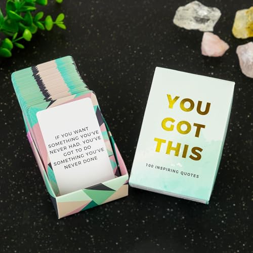 Gift Republic ‘You Got This’ 100 Empowering Quote Cards Daily Inspiration & Motivation | Perfect Wellness Gift Uplifting Self-Care for Home & Office