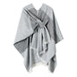 Women Shawl Wrap Poncho Cape Cardigan Open Front Coat Warm Scarf for Spring Fall Winter Cold Weather Days - color: Light Grey