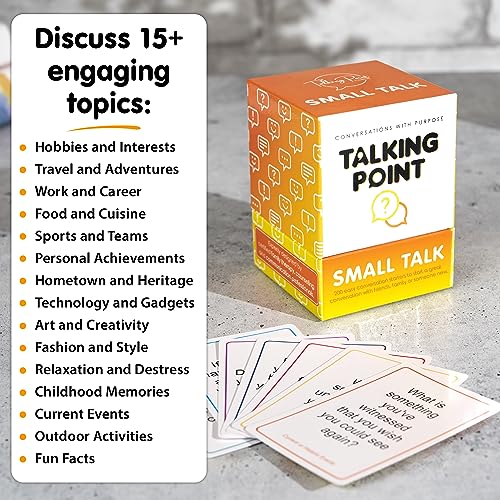 200 Icebreaker Conversation Cards for Adults, Work & Couples - Small Talk Question Deck for Date Night, Family Dinners, Team Building & Parties - Get to Know You Card Game with 8 Topic Categories