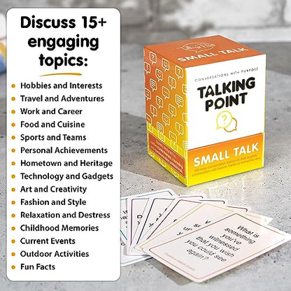 200 Icebreaker Conversation Cards for Adults, Work & Couples - Small Talk Question Deck for Date Night, Family Dinners, Team Building & Parties - Get to Know You Card Game with 8 Topic Categories
