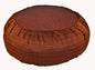 Meditation Cushion Zafu Pillow Buckwheat Fill - Global Weave Fabric Crisscross Copper - color: Crisscross Copper
