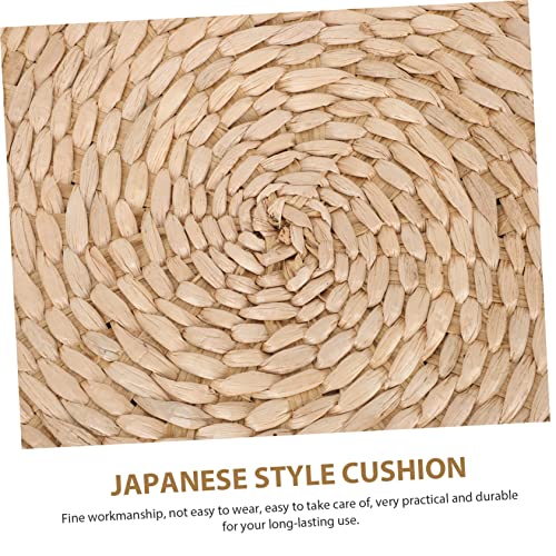 Japanese Style Woven Meditation Cushion Floor Pad Thick Round Seating Cushion for Home Decor Yoga Office and Relaxation Natural and Rustic Design