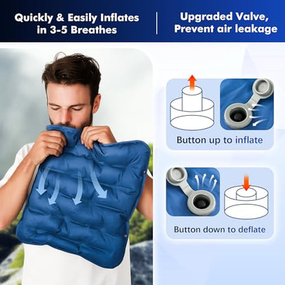 HiiPeak Inflatable Soccer World Cup Seat Cushion, Lightweight Compact Stadium Seat Pad Camping Air Seat Cushion for Gym Football Themed Party Airplane Travel Backpacking Hiking Office Car(Blue) - color: Blue