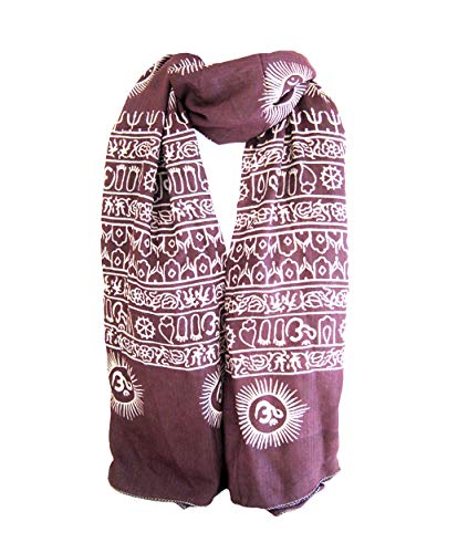 OMA® Prayer Shawl With Hand Block Printed Om Namah Shivaya Mantra