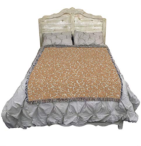 Pure Country Weavers William Morris Oak Tree Peachy Blanket - Arts & Crafts - Gift Tapestry Throw Woven from Cotton - Made in the USA (72x54) - color: Peachy, size: Large