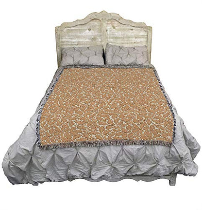 Pure Country Weavers William Morris Oak Tree Peachy Blanket - Arts & Crafts - Gift Tapestry Throw Woven from Cotton - Made in the USA (72x54) - color: Peachy, size: Large