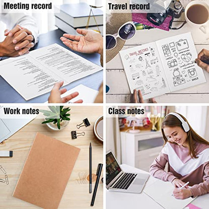 EOOUT 80pcs Kraft Notebooks for Kids, Blank Journals Bulk, Sketch Books, 60 Pages Composition Notebook, 80gsm, 8.3x5.5 Inches, Travel Journal Set, for Travelers, Students and Office Supplies - style: Blank-80pack