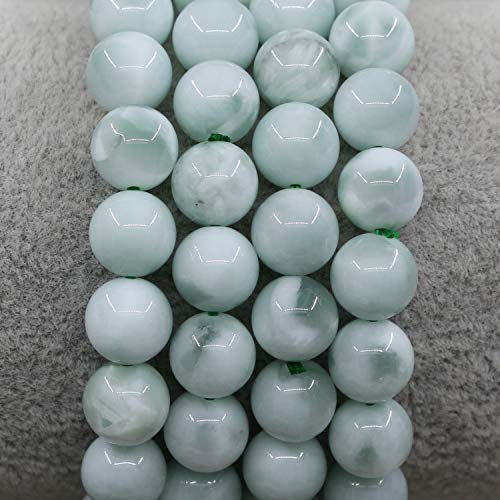 Keleny Gem Semi Precious Gemstones 8mm Natural Stone Round Beads Rock Crystal Jasper Stretch Bracelet 7 Inch Unisex - color: Green Angelite