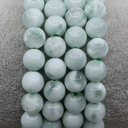 Keleny Gem Semi Precious Gemstones 8mm Natural Stone Round Beads Rock Crystal Jasper Stretch Bracelet 7 Inch Unisex - color: Green Angelite
