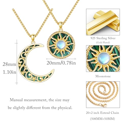 Yin Yang Necklaces for Women Men 925 Sterling Silver Pendant Necklace Yin Yang Jewelry for Women Men Couples - style: Sun Moon #7