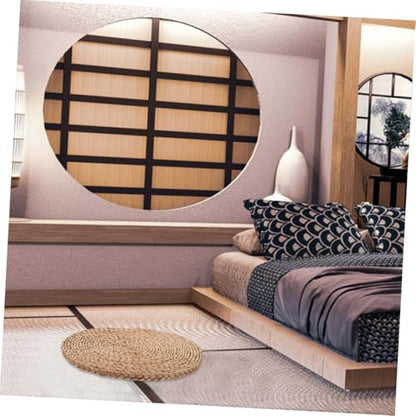 UKCOCO Meditation Cushion Thick 1.5cm Natural Woven Straw Floor Pillow for Sitting Indoor Mindfulness Yoga Cushion Pad, Sturdy Tatami Seat Mat for Home and Picnic Use