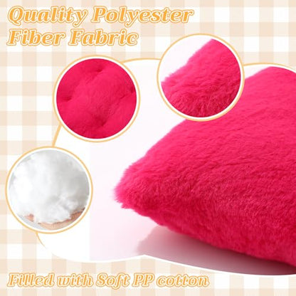 AceOrbit 12 Pcs Faux Rabbit Fur Floor Pillows for Adults 15.7'' Large Floor Cushions 2.4'' Thick Soft Sitting Pillows Meditation Yoga Winter Family Party Classroom Tatami Nursery Chair Home