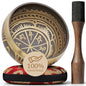 Silent Mind Tibetan Singing Bowl Set – Easy to Play & Beginner Friendly Meditation Bowl with Cushion & Mallet | Stress Relief & Mindfulness | Gift-Ready - color: Antique Light Brown, size: Without Case