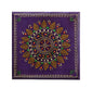 Hand Painted Indian Chowki Altar Meditation Stool Low High Stool Wooden Chowki for Living Room Purple (9 x 9 x 6 Inch)
