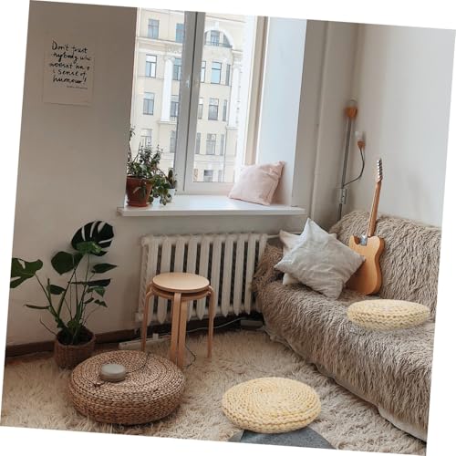 PRETYZOOM Handmade Woven Thickened Meditation Mat Corn Bran Seat Mat Yoga Bolster Pillow