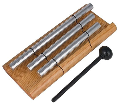 Woodstock Wind Chimes Zenergy Trio Hand Chime, Silver (7.7") Musically Tuned for Meditation, Yoga and Mindfulness, Great for Classrooms - size: 7.7"