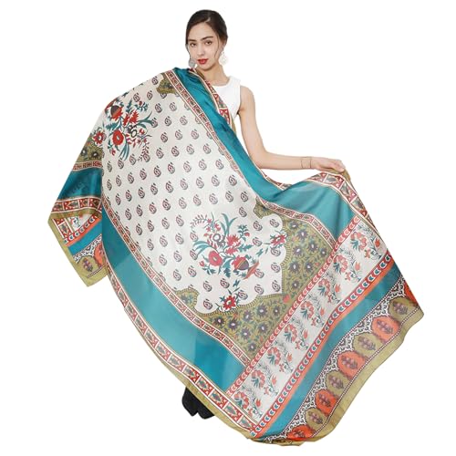 100% Mulberry Extra Large Silk Pashmina Scarf Shawls And Wraps For Women Evening Dress Summer Travel Floral Blanket - color: 26 Multicolor