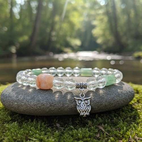 The Alchemist's Arcanum Adjustable Beaded Wrist Accessory for Men and Women, Stretch Fit Stone Bead Jewelry for Daily Wear and Gifting - color: Natural Green Aventurine