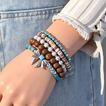 Gothic Bracelet Adjustable Punk Braided Leather Multilayer Grunge Set Bracelets Emo Metal Cuff Wrap Bangles Meaningful Gift - color: J-BZ-71
