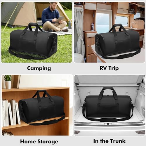 Large Fireproof Document Bag, 24x12x12in Portable Fireproof Waterproof Document Box for Travelling, Camping, Multi-Pocket Organizer for Cash, Valuables, Fire Proof Bag with Shoulder Strap