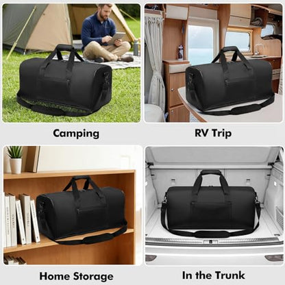 Large Fireproof Document Bag, 24x12x12in Portable Fireproof Waterproof Document Box for Travelling, Camping, Multi-Pocket Organizer for Cash, Valuables, Fire Proof Bag with Shoulder Strap