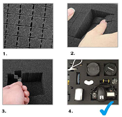 Small Hard Carrying Case with Pluck Foam Interior for iPhone, GoPro, Camera, and More- Outer Size 9.3 x 7.5 x 2 Inches, Black - style: Inner Size- 9" X 5.5" X 1.5"