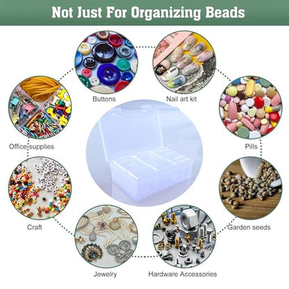 15 Grid Organizers Plastic Storage Containers Transparent Rectangle Bead Storage Box with Hinged Lid Clear Craft Supply Case