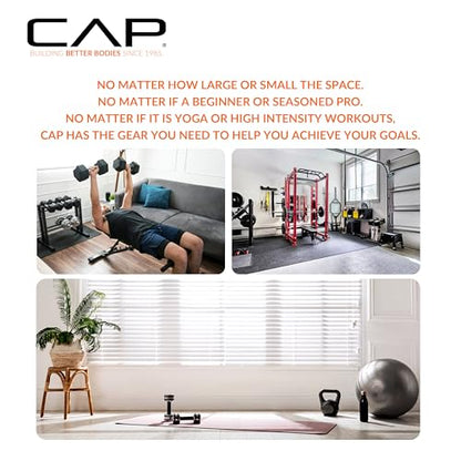 CAP Barbell 1-Inch High Density Exercise Yoga Mat with Strap | Multiple Colors - color: Green