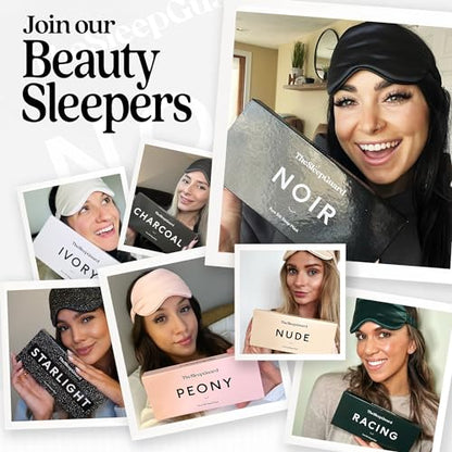 Pure Silk Sleep Mask [100% 6A Mulberry Silk, 22 Momme] Light Blocking Travel Essentials. Eye Masks for Sleeping. Black Oeko-Tex Blindfold. Eye Covers for Men & Women - color: Noir Black