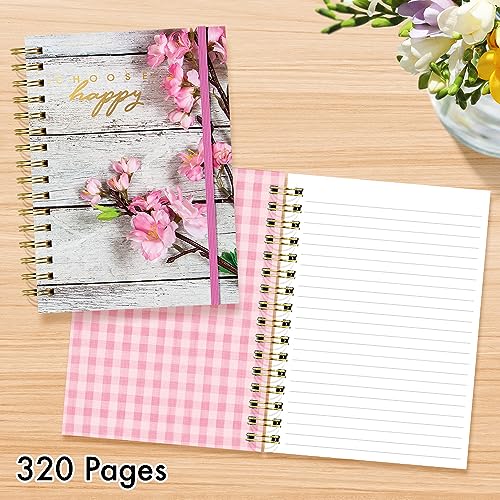 Designer Greetings, Designer Papers Flex Cover Journal with Elastic Band, "Choose Happy" Rustic Blooming Flowers Design - 320 Pages (6” x 8.25”) - Perfect for Work, School, Creative Writing, Personal - style: "Choose Happy" Rustic Blooming Flowers