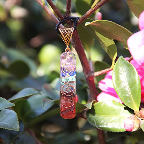 Orgone Chakra Pendant 7 Chakra Stones Necklace Orgonite Pendant with Adjustable Cord Crystals Necklace for Women Men - style: Faith