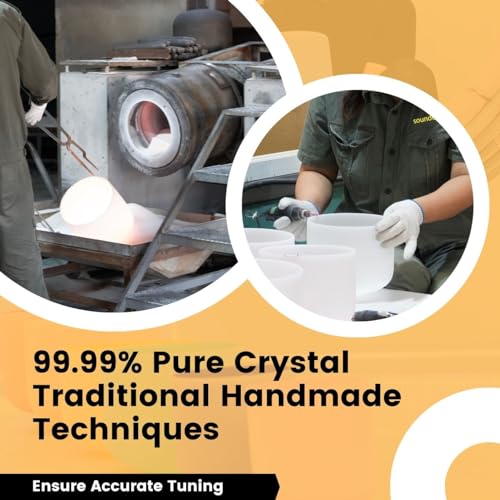 6-12inch White 432hz Quartz Crystal Singing Bowls Set of 7, for Healing Mindfulness Meditation Yoga Sound Baths with Case Mallet Suede Striker - color: White Singing Bowls, size: 6-12 inch A-G Note 432hz