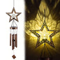 Solar Wind Chimes, Star Wind Chime Crackle Glass Ball Warm LED Light, Outside Hanging Outdoor Decor with Metal Tubes Unique Memorial Sympathy Gift for Wife Mom Grandma