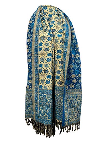 LUXURY HANDMADE LEAF PRINTSKY BLUE COLOUR Yak Wool Shawl OVERSIZED MEDITATION Blanket stole unisex Travel Wrap STUDY BLANKET
