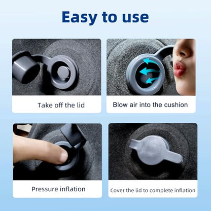 Sondor Travel Cushion,Air Seat Cushion,Evolution Cushion Portable & Lightweight Inflatable Seat Cushion - Ideal for Airplane Chairs, School Bleachers, Stadium Seats, and Wheelchairs - color: Black
