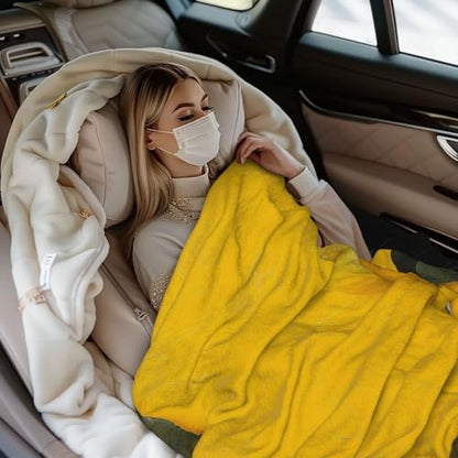 Yellow Lemon 1 Prints Throw Blanket (320g Flannel) Anti-Pilling Warm Fuzzy Blankets for Bed Sofa Couch Travel 40x30 Inch - color: Yellow Lemon 1, size: 40x30 Inch