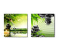 wall26 - Zen Basalt Stones and Bamboo - Canvas Art Wall Art -6"x16" x 2 Panels - color: Zen Basalt Stones, size: 16" x 16" x 2 panels