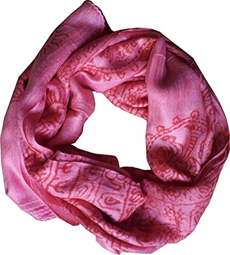 KVR Hindu Pooja Religious Cotton Indian prayer scarf with OM Krishna Ganesha Shiva Nataraja yoga spiritual auspicious prints - color: Pink-nataraja-2