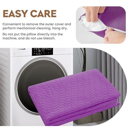 Small Shredded Memory Foam Pillow, Camping Pillow Travel Pillow - Compressible Medium Firm, Breathable Cover, Ideal Backpacking Hiking, Airplane and Car (Purple, L) - color: Purple, size: L-23 X 16 Inch