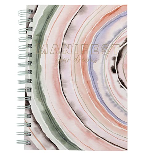Graphique Hardbound Spiral Journal | Manifest Design | Premium Paper | Notebook | Diary | Lists | Record Month and Date | Great Gift | 160 Ruled Pages | 6.25” x 8.25” - color: Manifest