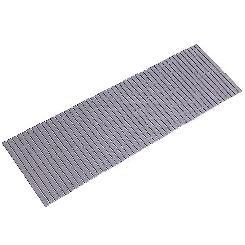 Bath Mat Bathroom Runner Long Large Rugs Floor Wood Shower Bathtub Waterproof Non Slip Accessories 16x48 Inch Easy to Clean, Striped Grey, 1 pc - color: Striped Grey, size: 16x 48 Inch-1 pc