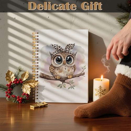 Owl Gifts Spiral Notebook 5.5x8.3, Owl Themed Gifts for Lovers Women Journal Notebooks for Note Taking, Cute Journal for Women - color: Notebook-03